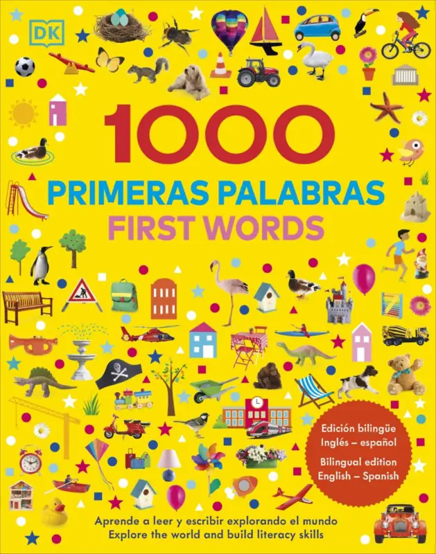 1000 primeras palabras. First words. Aprende a leer y escribir explorando el mundo. Edición bilingüe Inglés-Es Oferta Especial